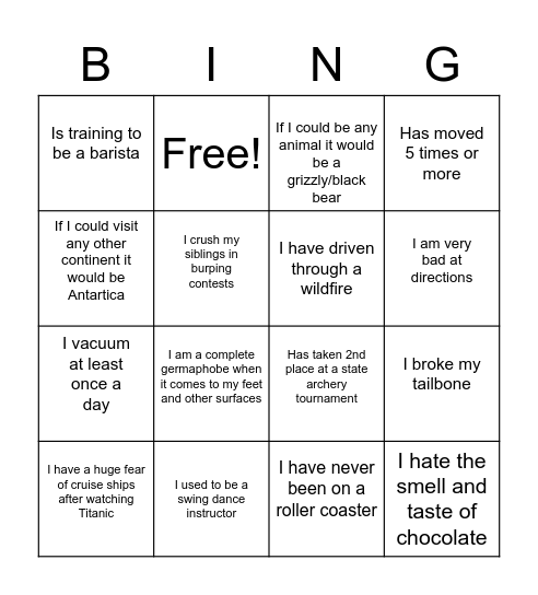 Bachelorette Bingo Card