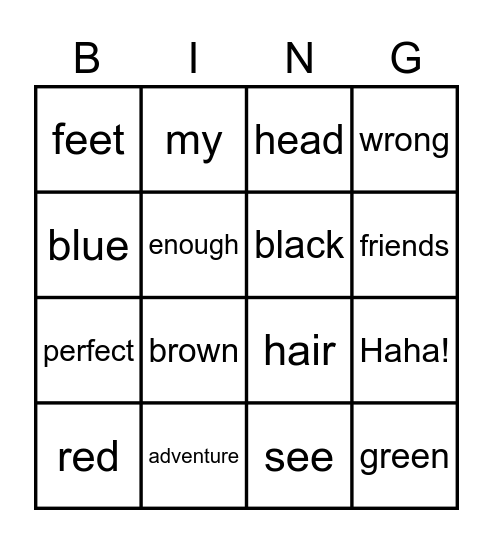 Tom Thunder Bingo Card