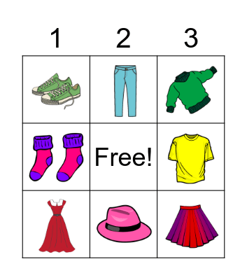 CLOTHES BINGO Card