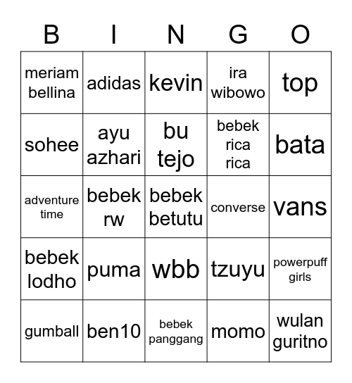 JUNGHOONvrn Bingo Card