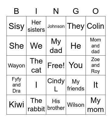 have / has  108A Bingo Card