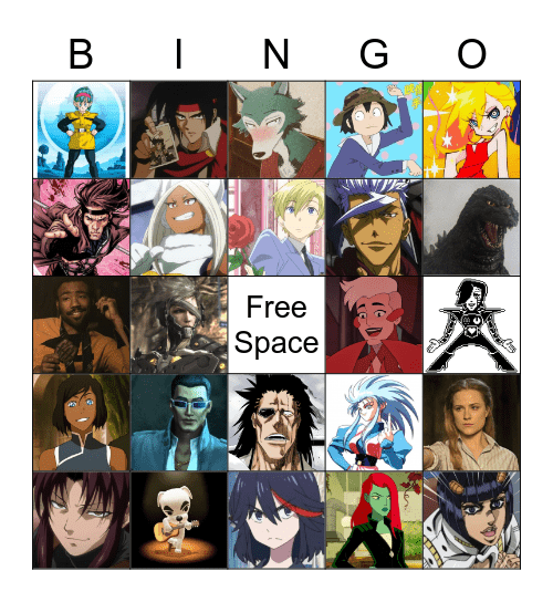 Favorite Character Bingo Card