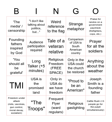 Let Freedom Ringo Bingo Card