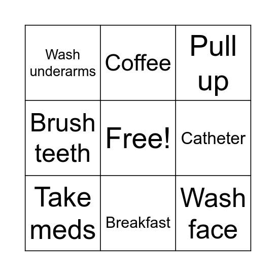 Tuesday Bingo Card