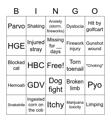 July 4th ER Bingo Card