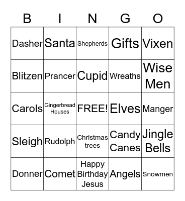 Christmas Bingo Card