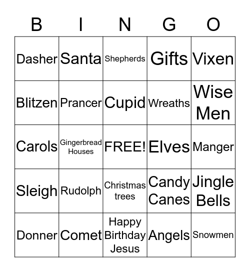 Christmas Bingo Card