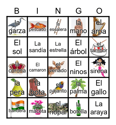 Loteria Mi Pueblito Bingo Card