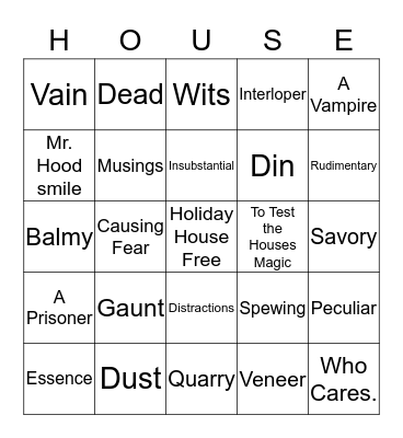 Holiday Bingo Card