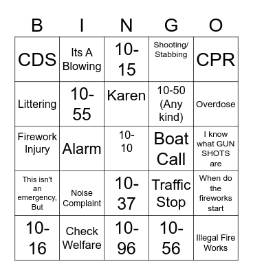 4th of July Dispatch Bingo Card