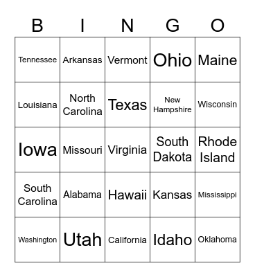 State Reading 2022 Bingo Card