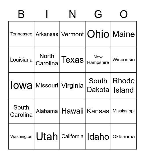 State Reading 2022 Bingo Card