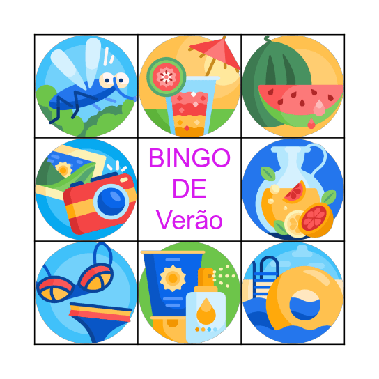 Bingo de Verão Bingo Card