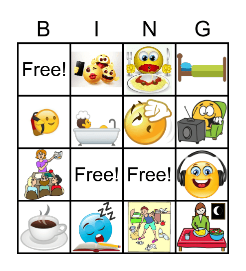 Daily activities Bingo Card