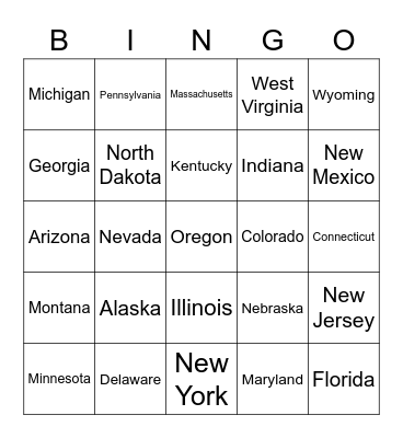 State Reading 2022 Bingo Card