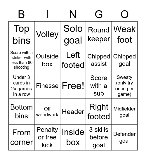 Fifa kick off! Bingo Card