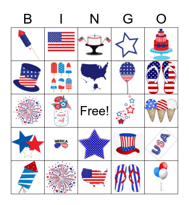 Happy 4th of July Bingo Card