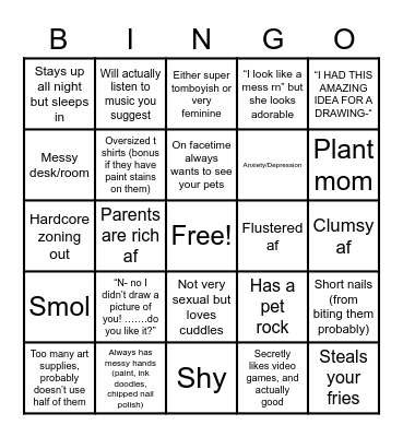 Art GF Bingo Card