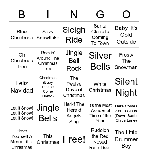 Christmas In July Bingo Card