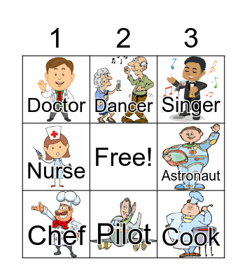 Bingo Professions Bingo Card