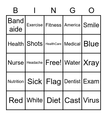 Red, White, Blue and You Bingo Card