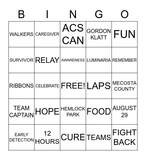 CARNIVAL OF HOPE Bingo Card