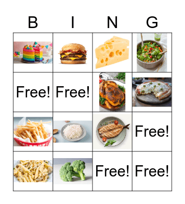 FOOD Bingo Card