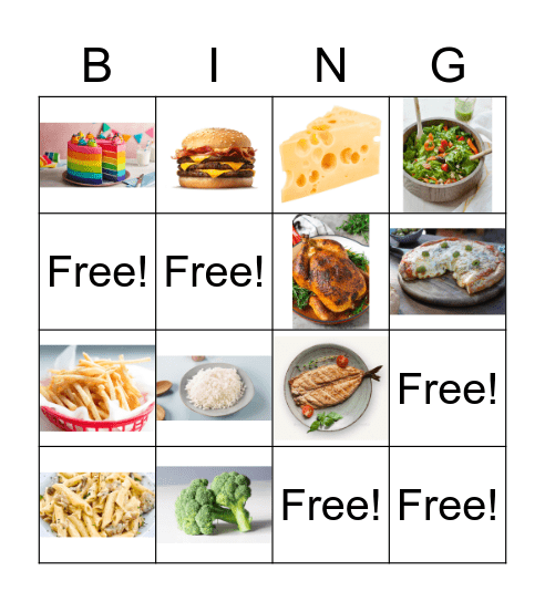 FOOD Bingo Card