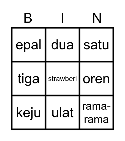 Ulat yang lapar Bingo Card