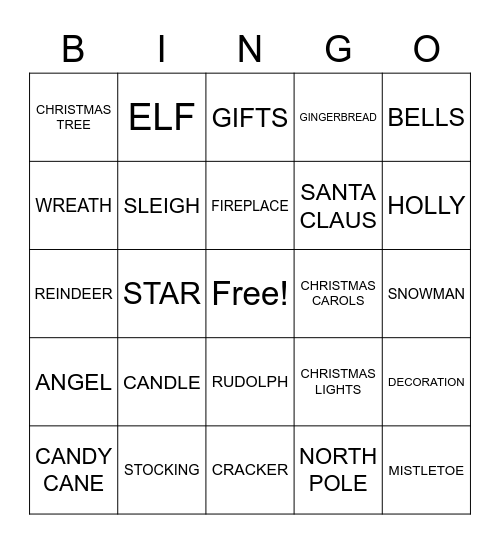 CHRISTMAS Bingo Card