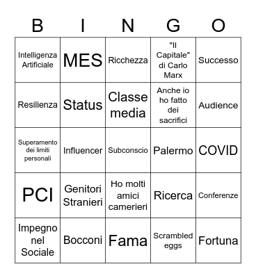Le scuse di @Imenjane Bingo Card