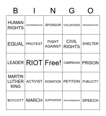 SOCIAL ISSUES Bingo Card