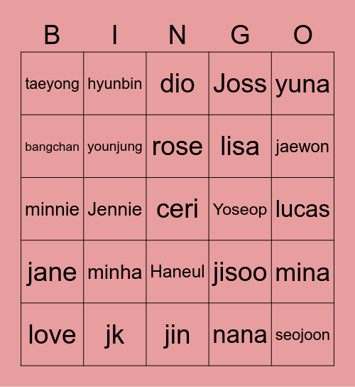 Nama Bingo Card