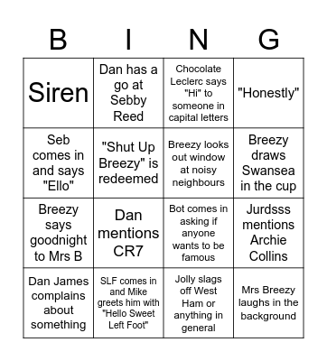 Breezy Bingo Card