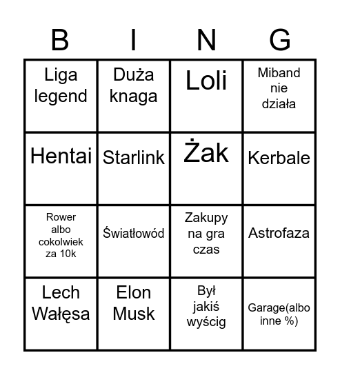 Pawłowe bingo Card