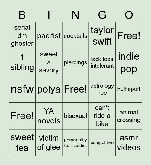 sage bingo Card