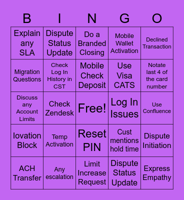 Varo Bingo! Bingo Card