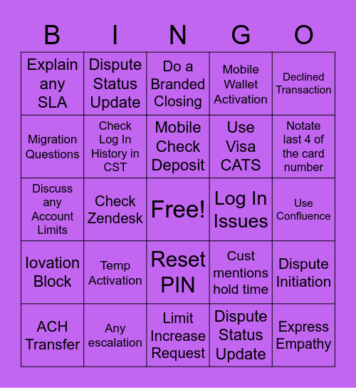Varo Bingo! Bingo Card