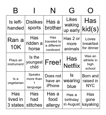 Coworker Bingo Card