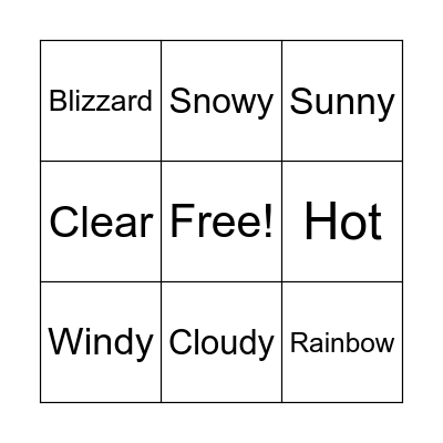 The Weather Bingo Card