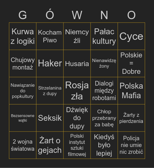 Polska Bingo Card