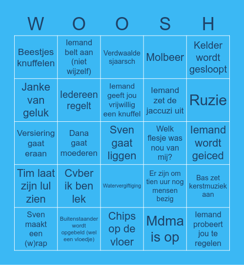 De groote X-(mas)bingo Card