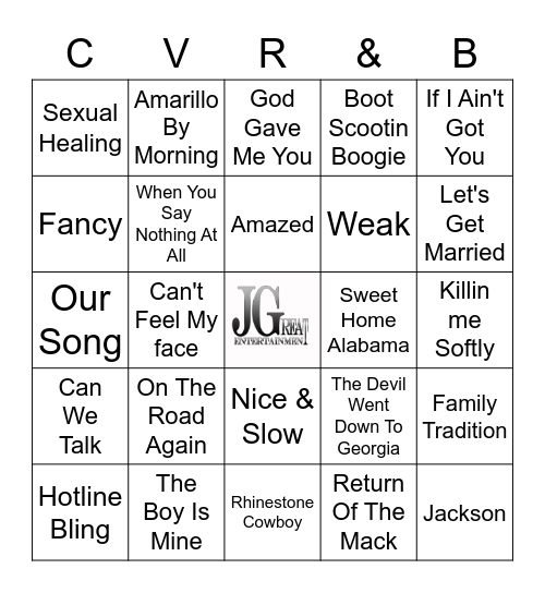 Country Vs R&B Bingo Card
