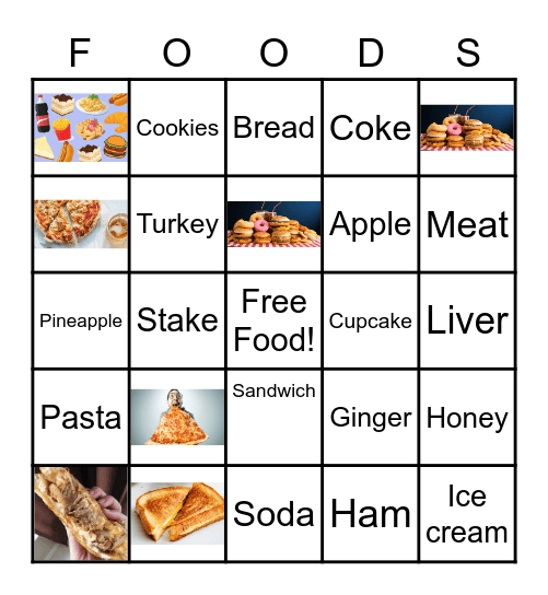 Food Bingo Card