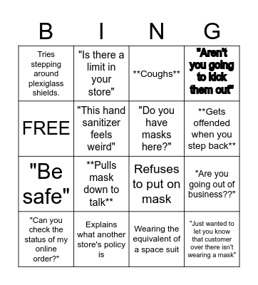 COVID Bingo Card