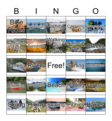 Great Outdoors Bingo Card