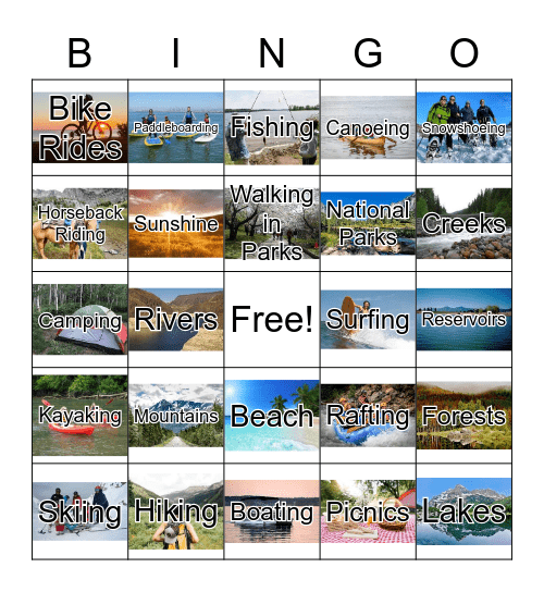 Great Outdoors Bingo Card