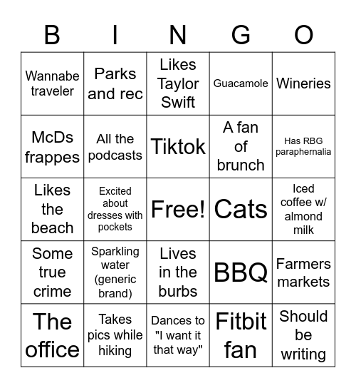 Kate's basic bingo Card