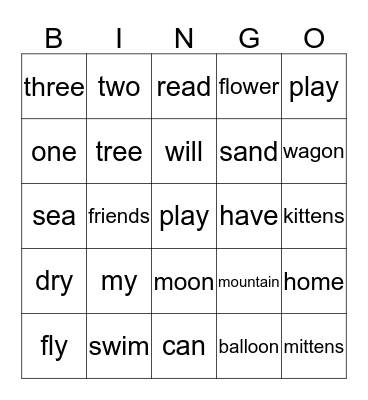 fly away three have  Bingo Card