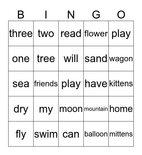 fly away three have  Bingo Card